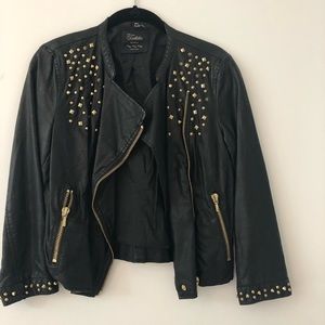 Zara studded biker jacket, M